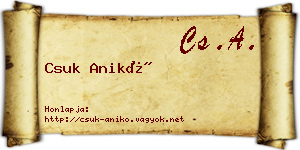 Csuk Anikó névjegykártya