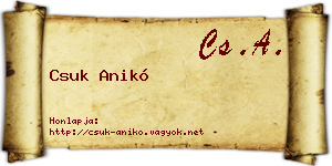 Csuk Anikó névjegykártya